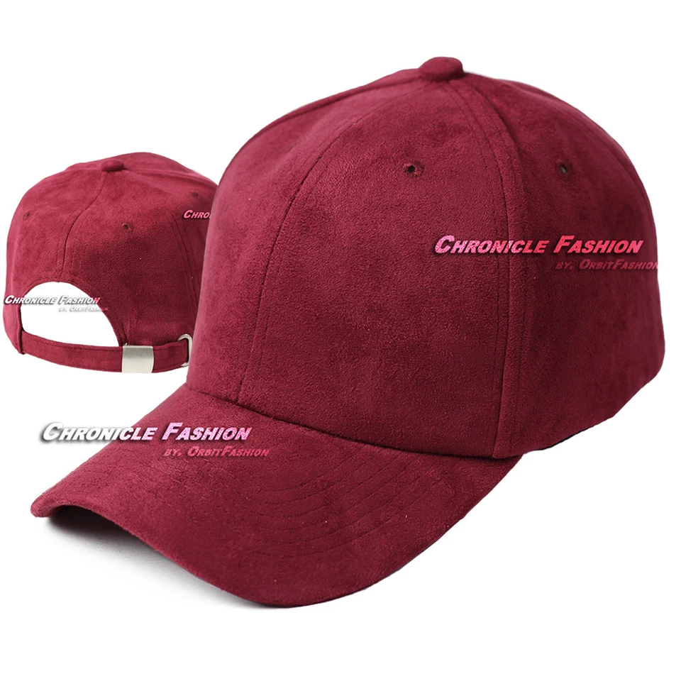 Baseball Cap Suede Adjustable Vintage Retro Classic Mens Hat Plain Solid Blank - Image 4 of 4