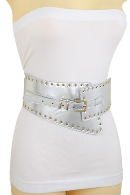 Women Wide Western Stretch Waistband Silver Sexy Belt Gold  display picture 1