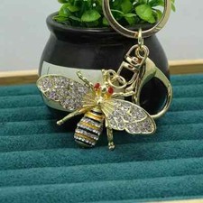 Crystal Bumble Bee Keychain Charming Animal Pendant Car Key Chain Charm Fashion