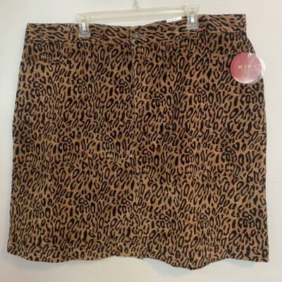 KIkIT Jeans  Leopard Print Skirt Size 22 Great Material