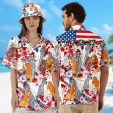 Lady & The Tramp Dogs 4th July Independence Day 3D HAWAII SHIRT MOTHER DAY GIFT