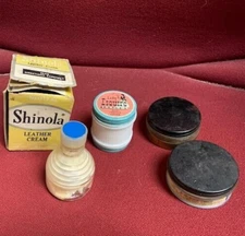 Vintage Lady Esquire Duplex Shoe Polish Cream Milk Glass Jar HTF + 3 Glass Items
