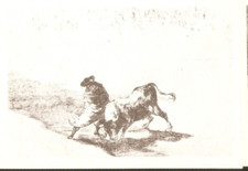GOYA  carte postale  PEINTRE   La TAUROMACHIE  taureau