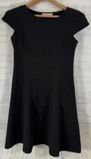 Women 6 Fit & Flare Dress Black Capsule Feminine Cocktail Minimalist Flattering
