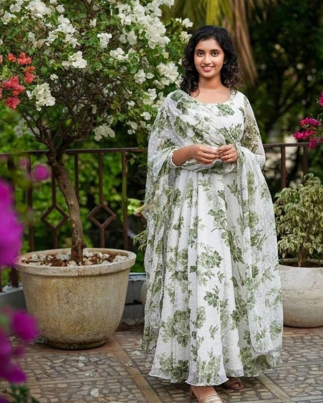 Stitched anarkali best sale gown
