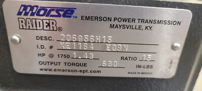 Morse Raider XE1164 E09N 206056H15 Power Transmission hp @ 1750 RPM 1.43