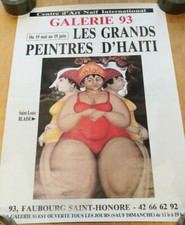 AFFICHE EXPOSITION ART NAIF LES GRANDS PEINTRES D'HAITI ANNEES 80