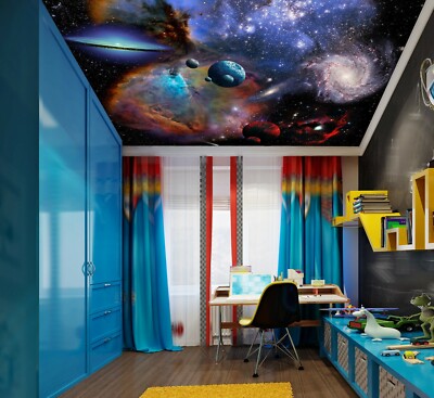 3D Planet Universum 3034 Geschäft Tapete Wandgemälde Selbstklebend Handel Zoe