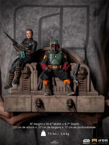 Iron Studios 1/10 Scale Boba Fett and Fennec Shand on Throne Deluxe Statue