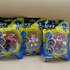 Goo Jit Zu Minis Sonic the Hedgehog Lot Of 3 Knuckles, Tails, Eggman Figures