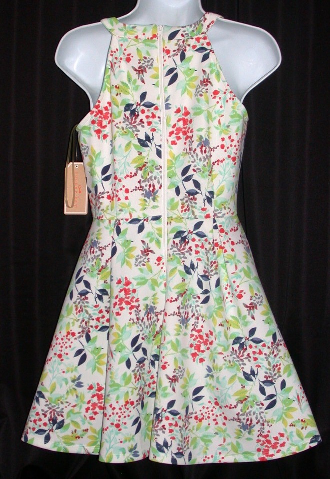 New COPPER KEY Sleeveless Ladies JRS Small Sundress White Floral Swing