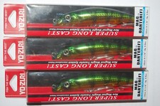 3 lures yo zuri mag darter 105f floating 4 1/8" 5/8oz r1143-hpc perch green surf