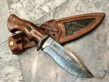 10” Handmade Forged Damascus Steel Fixed Blade Hunting Tom Brown Tracker Knife