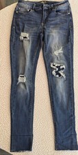 Indigo Rein Distressed Dark Jeans Junior Size 11