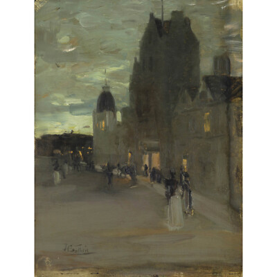 GEMÄLDE JAMES GUTHRIE STREET IN OBAN NIGHT 12 X 16 ZOLL KUNSTDRUCK POSTER HP2359