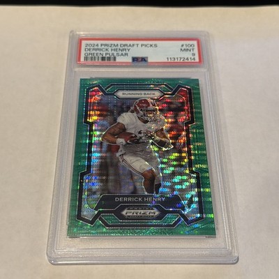 2024 Panini Prizm Draft Picks - Derrick Henry #100 Green Pulsar Prizm /25 PSA 9