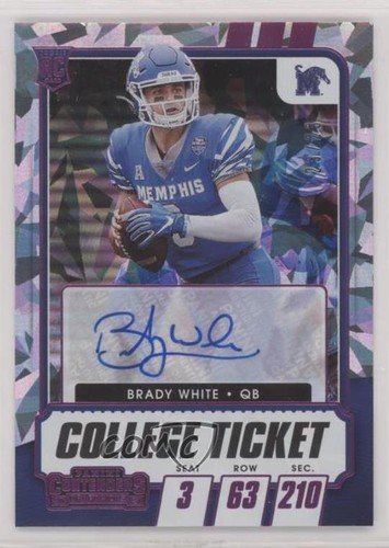 2021 Contenders Draft Picks College Ticket 23/23 Brady White Rookie Auto RC 3hd