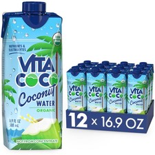 Vita Coco Coconut Water, Pure Organic  Refreshing 16.9 Fl Oz Pack of 12 