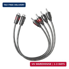 1ft RCA 1 Female to 2 Male Audio Speaker Y Adapter Splitter Cable 2 Pack