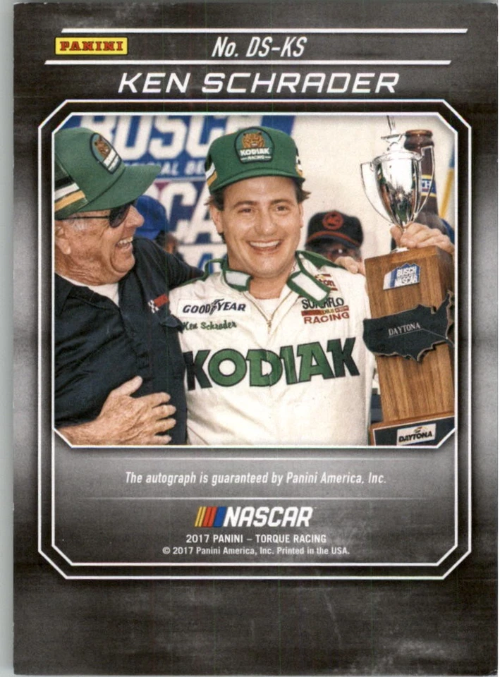 2017 Panini Torque Driver Scripts Blue #19 Ken Schrader Auto /75 - Racing - Image 2 of 2