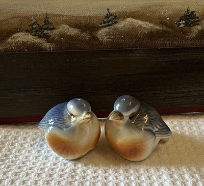 PAIR OF  ADORABLE VINTAGE IMPORTED BLUEBIRD SALT & PEPPER SHAKERS