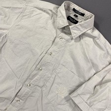 Christian Dior Shirt Mens LG Light Gray Monsieur Short Sleeve Crest Logo Pocket