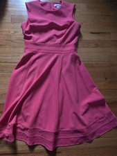 Calvin Klein Dress Sz 4 Pink Lattice Trim Sleeveless