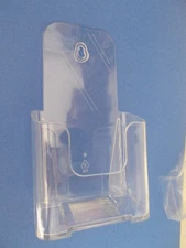 6- Acrylic Brochure Holders 4.25" X 7" Tall X 1.5" Deep Clear Stand or Hang