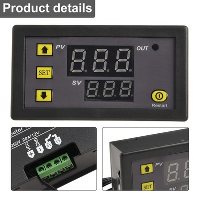Relay Thermostat Waterproof Temperature Controller Control LED Digital DC 12V