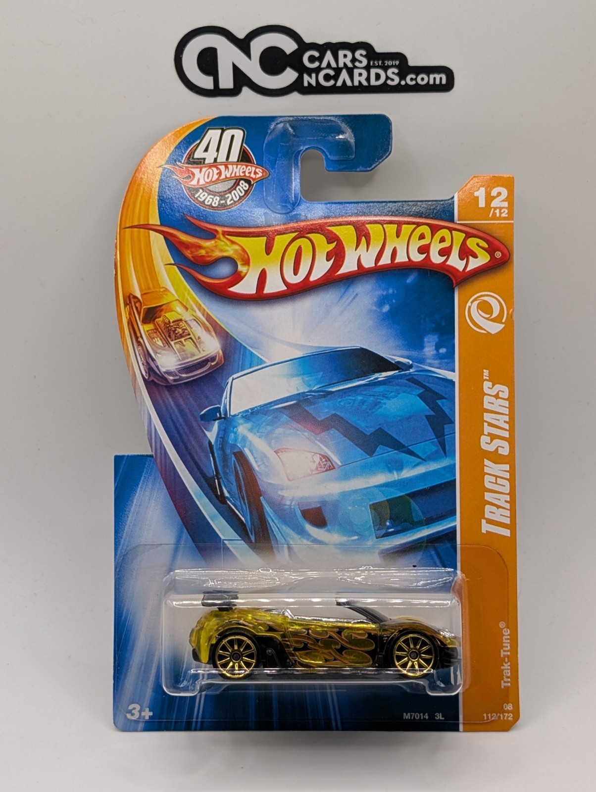 2008 Hot Wheels Track Stars 12/12 Trak-Tune Clear Yellow 112/172 (Card Damage)