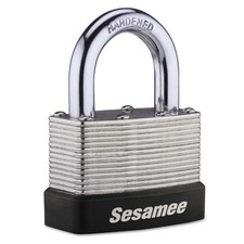 Sesamee Keyless Padlock, 5/16 in Shackle dia, 1 in L x 1 in W Shackle, Brass