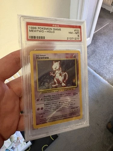 1999 Pokémon Base Set Mewtwo Holo Card #10/102 PSA-8 Graded