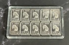 (x10) 1 Gram .999 Silver Bars Mouse Design