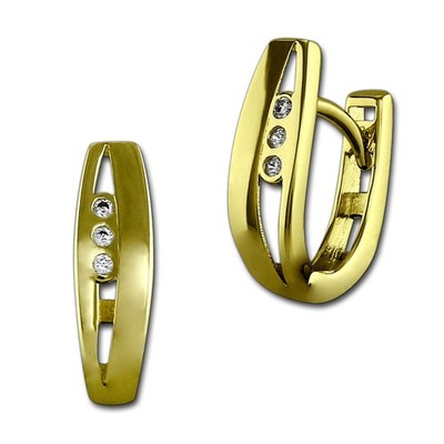 GoldDream Rechteck Ohrringe Zirkonia 333 GelbGold Damen Creolen GDO537WY