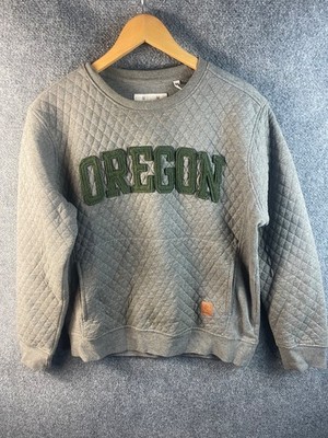 Pressbox Oregon Quilted Gray Crewneck Sweater M Womans