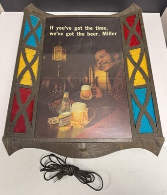 Very Rare Vintage Miller High Life Advertising Corner Lighted Sign Works Great