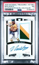 2025 NAT TRE NICK KURTZ RC PATCH AUTO CLUTCH FACTOR RL-HOLO SLVR /25 PSA 7 POP 2