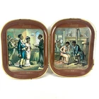 Vintage Coca-Cola Romance Series Metal Trays Set of 2 Black Americana 1916 Style