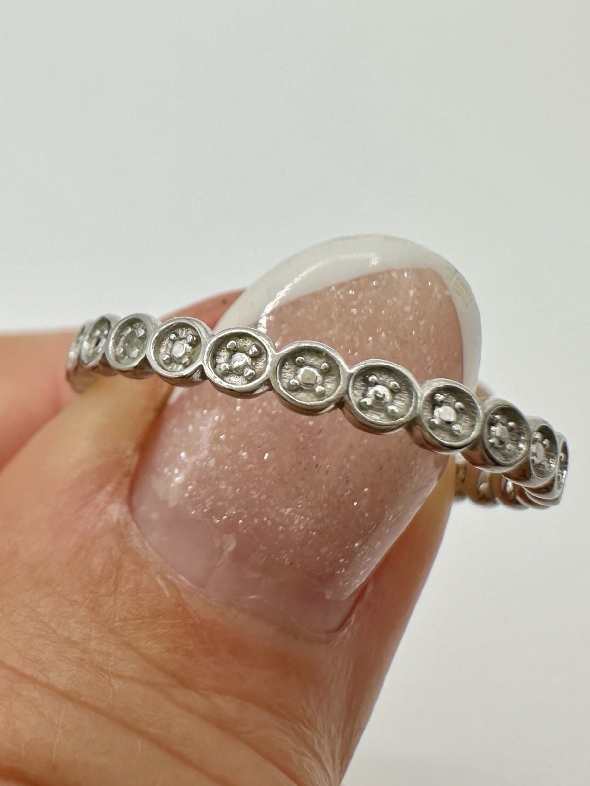 PAJ 925 Sterling Silver Eternity Stack Ring Bezel… - image 2
