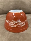 Autumn Harvest Wheat Orange Vintage Pyrex #401 750 ml Nesting Mixing Bowl c