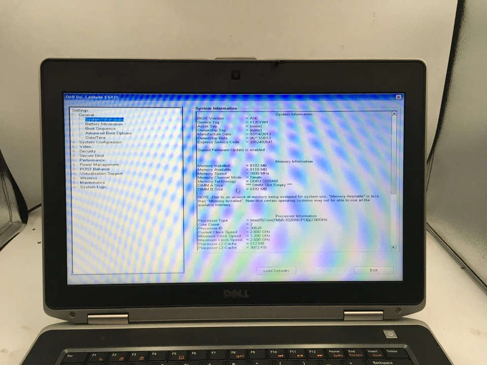 DELL LATITUDE E6430 - BOOTS TO BIOS - INTEL I5 3320U - NO RAM - READ DESCRIP -BB - Image 2 of 4