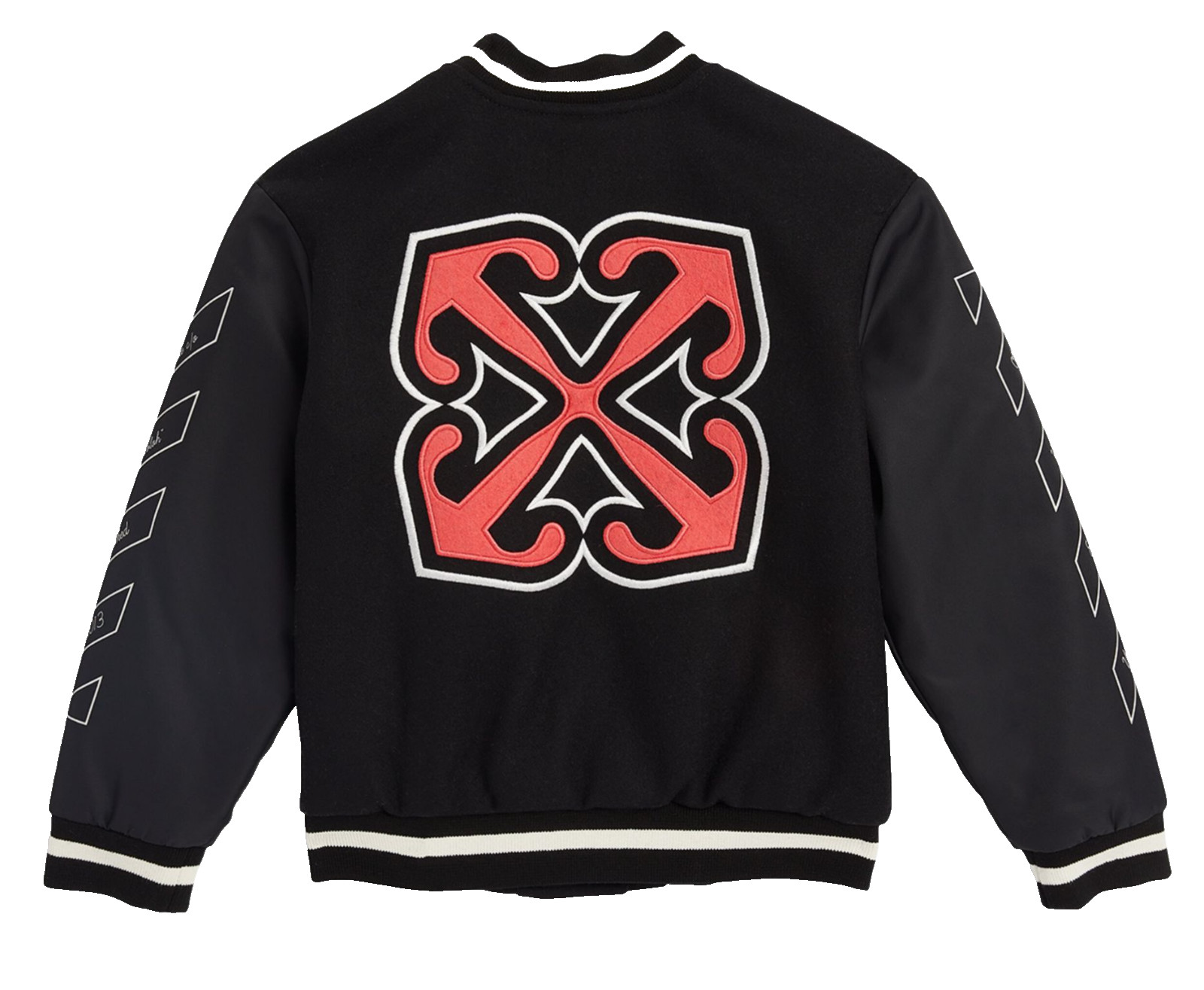 Off-White Kids Black Varsity Bomber Jacket Parka Patches Blouson 4 Years image 2