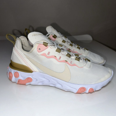 Womens NIKE React Element 55 Light Orewood Phantom Sneakers Size US 9 #37027