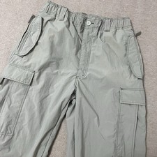 Y2K Mudd Baggy Fit Cargo Pants Women L Khaki Mesh Lined Utilitarian Skater Baggy