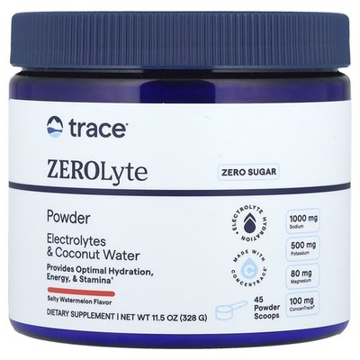 2 X Trace, ZEROLyte Powder, Salty Watermelon, 11.5 oz (328 g)