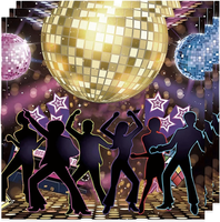 Disco Deko Party Servietten,20 Stk Disco Servietten Bunt,Servietten Disco Party