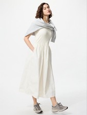 Uniqlo White Sleeveless Long Dress Flare Size S