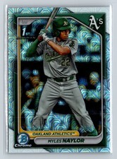 2024 Bowman #BCP-136 Myles Naylor Chrome Prospects Mojo Refractors