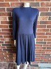 VTG Diane Von Furstenberg Dress 8 Navy Classic Simplistic Cotton Blend USA