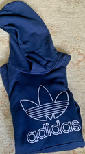 Image of Adidas Originals Trefoil Hoodie Blue Big Logo BNWT Over Size Unisex JP1094